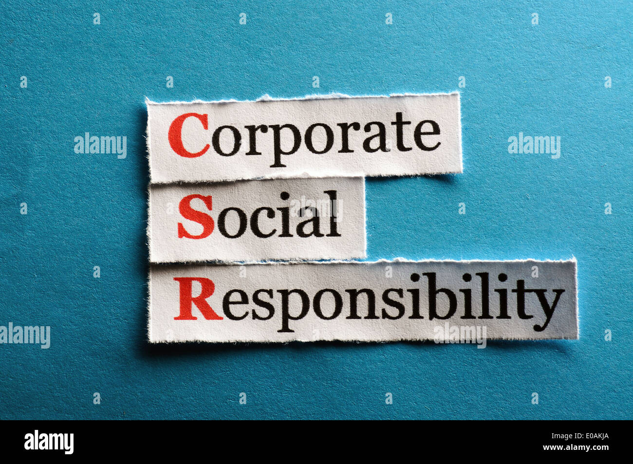 La responsabilité sociale des entreprises (RSE), concept sur papier Banque D'Images