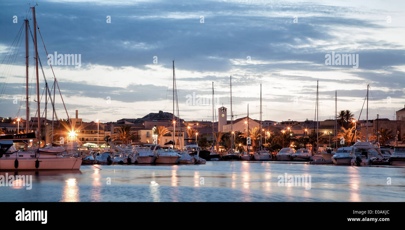 Italie Sardaigne Palau harbor coucher du soleil Banque D'Images