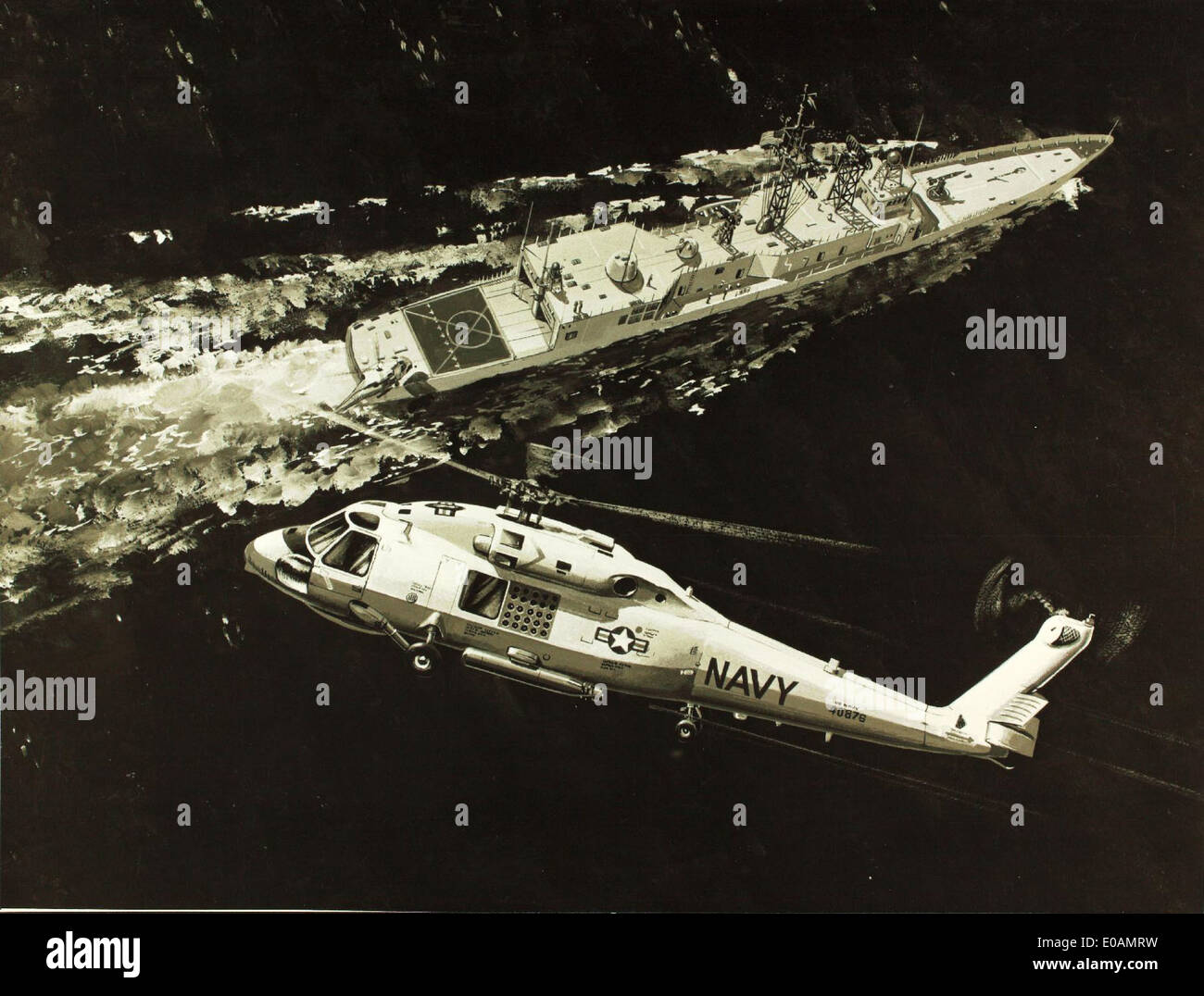 Le Sikorsky SH-60 Seahawk, qui fait partie de la famille d'hélicoptères H-60, est un hélicoptère naval polyvalent utilisé par la marine américaine. La variante LAMS III est conçue pour la guerre anti-sous-marine, la reconnaissance et les missions de recherche et sauvetage. Ses capacités multi-rôles en font un atout clé pour les opérations navales américaines, offrant des radars et des systèmes d'armes avancés pour la défense et la surveillance. Banque D'Images