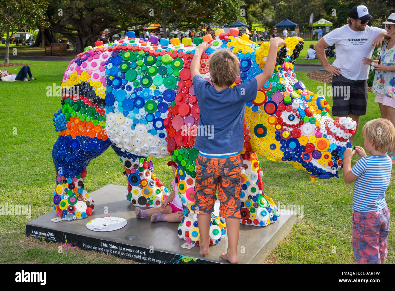 Sydney Australie, Nouvelle-Galles du Sud, Royal Botanic Gardens, sauvage !Rhino Sculpture Trail, les visiteurs Voyage voyage touristique touristique sites touristiques, c Banque D'Images