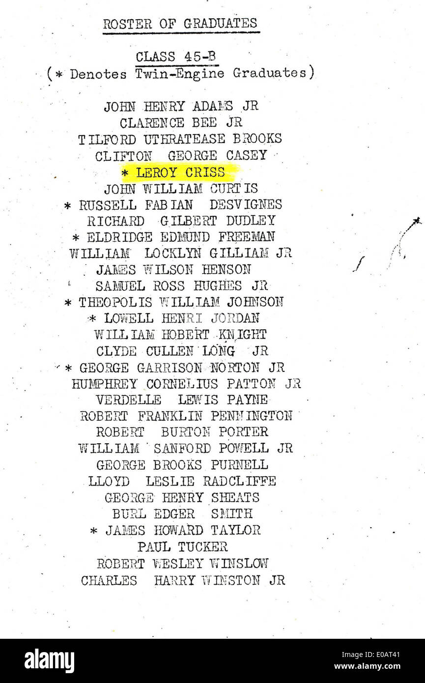 Leroy Criss, un aviateur Tuskegee, est représenté sur cette image représentant le rôle important joué par les aviateurs afro-américains pendant la seconde Guerre mondiale, soulignant leur courage et leur contribution à l'aviation militaire. Banque D'Images
