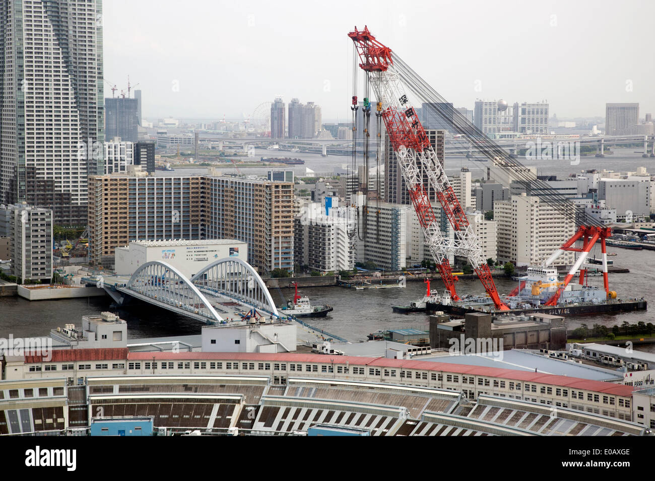May 8th, 2014, Tokyo, Japon : nouvelle de 120 mètres de long pont construit  sur la rivière Sumida en préparation pour le Jeux Olympiques de Tokyo 2020.  Un nouveau 120 mètres de