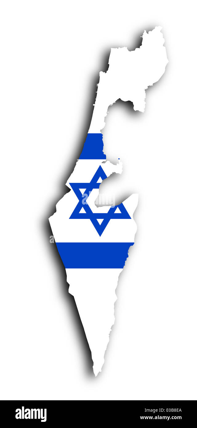 Carte d'Israël avec l'intérieur du pavillon isolé Banque D'Images