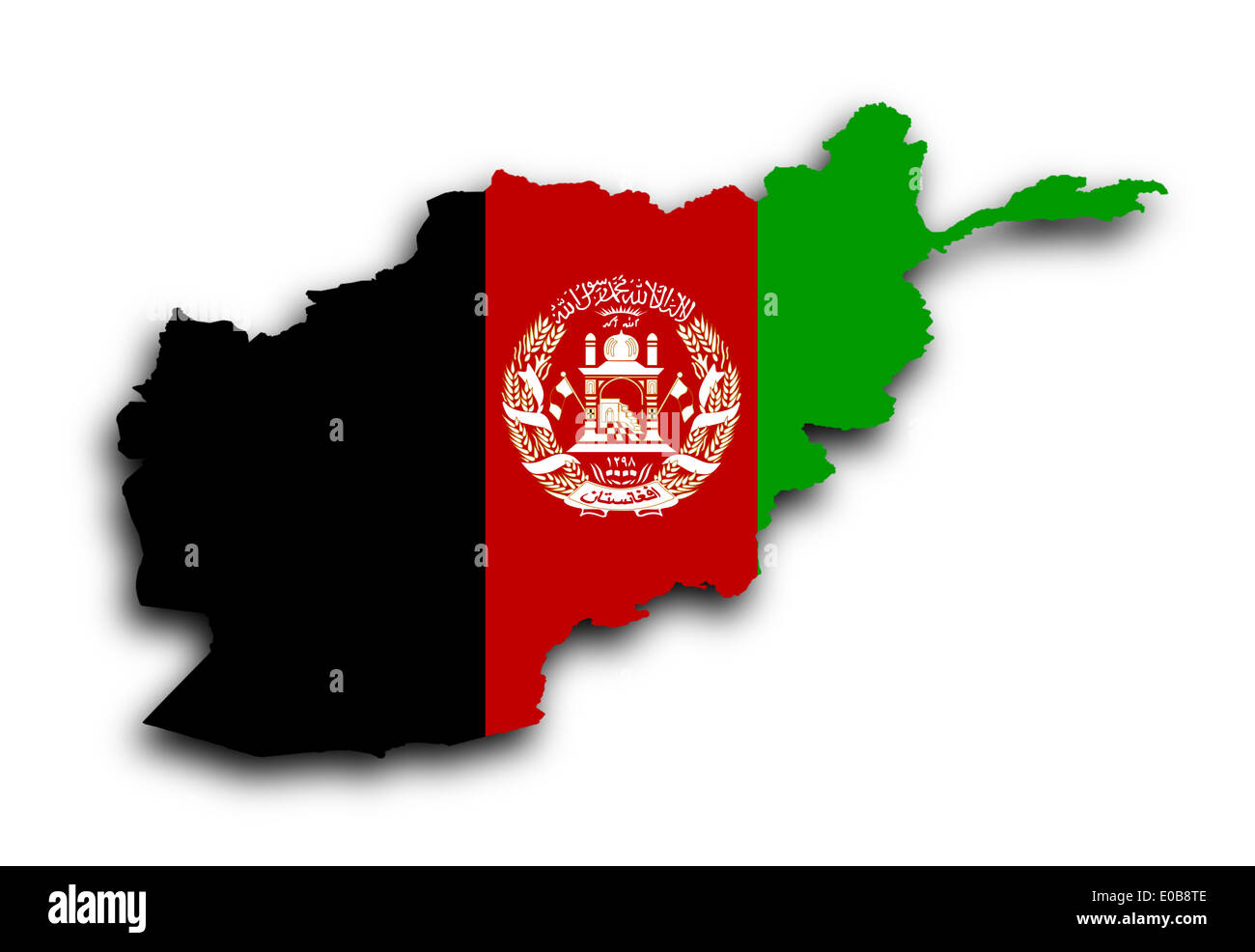 La carte de l'Afghanistan rempli d'isolés du pavillon Banque D'Images