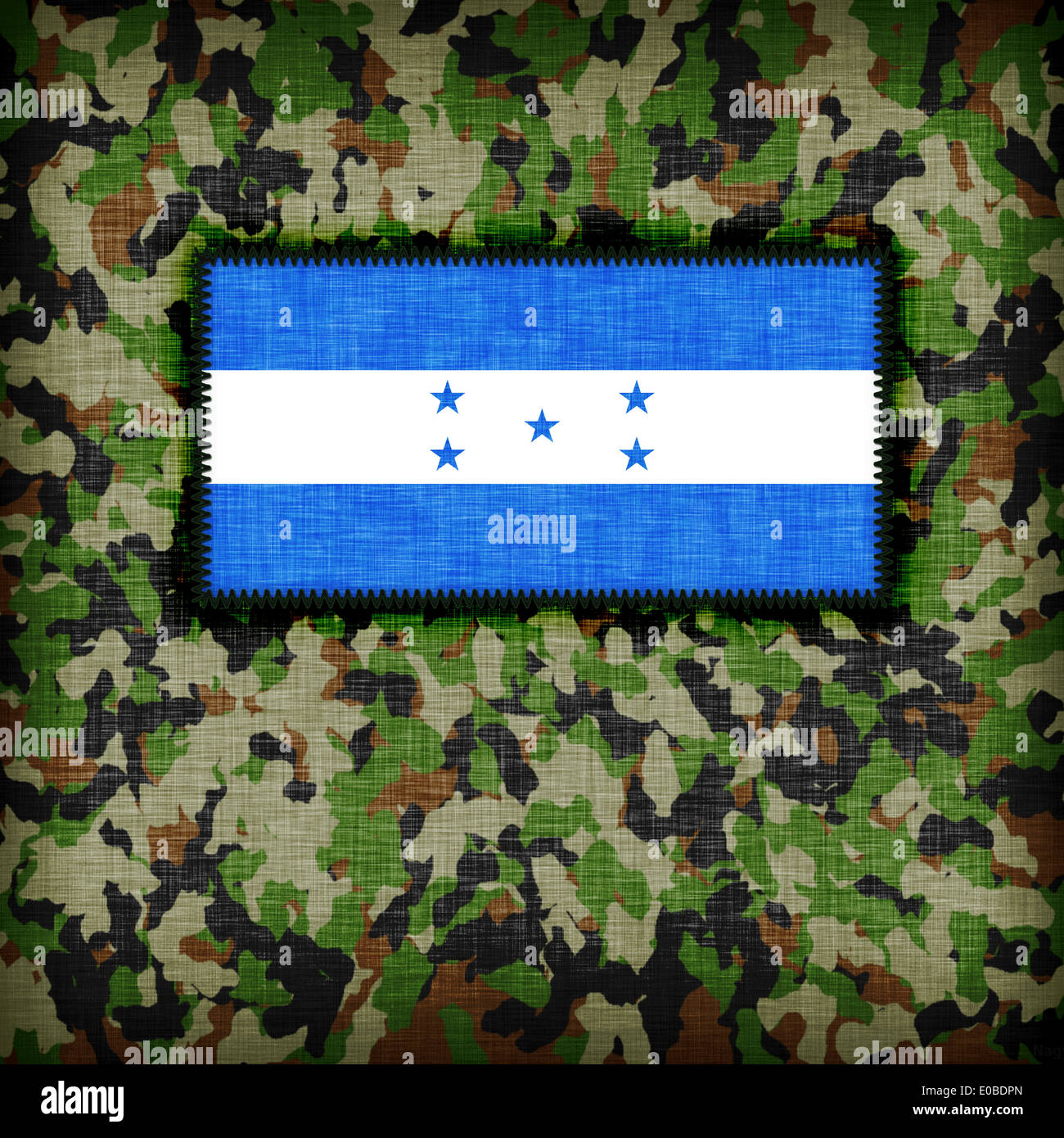 Amy camouflage avec drapeau sur le Honduras Banque D'Images