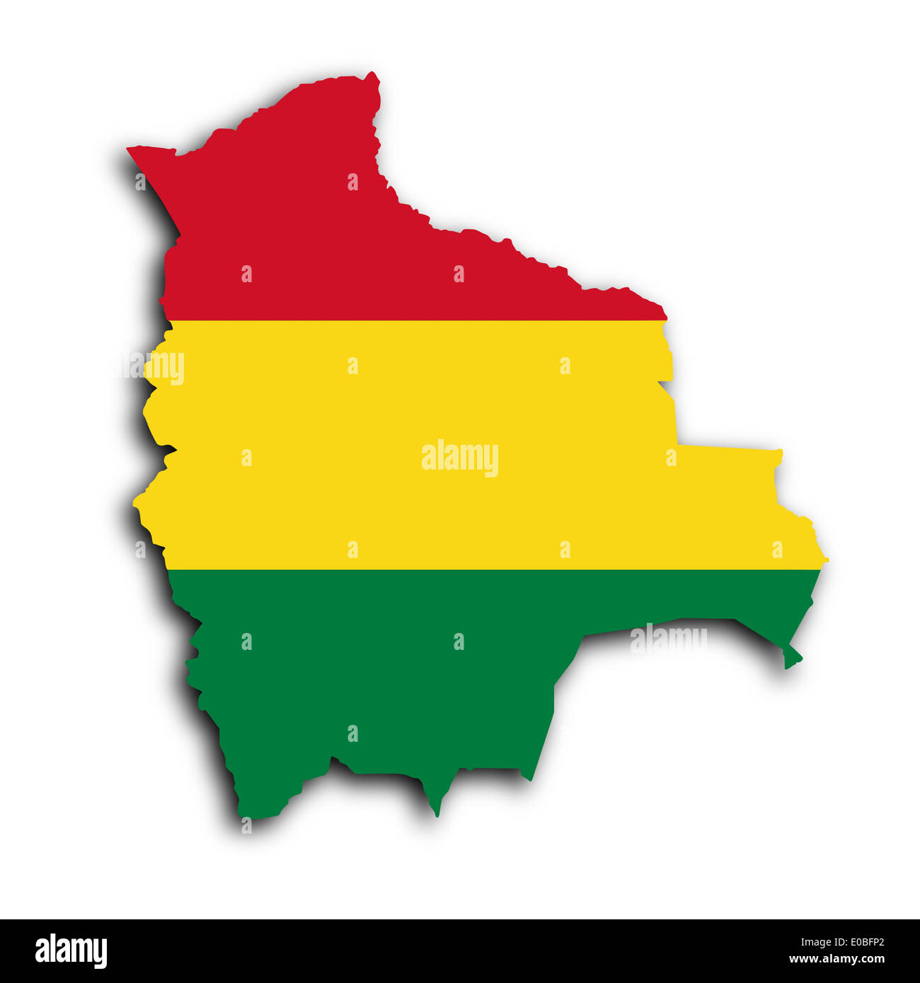 Carte de la Bolivie rempli avec le drapeau national Banque D'Images