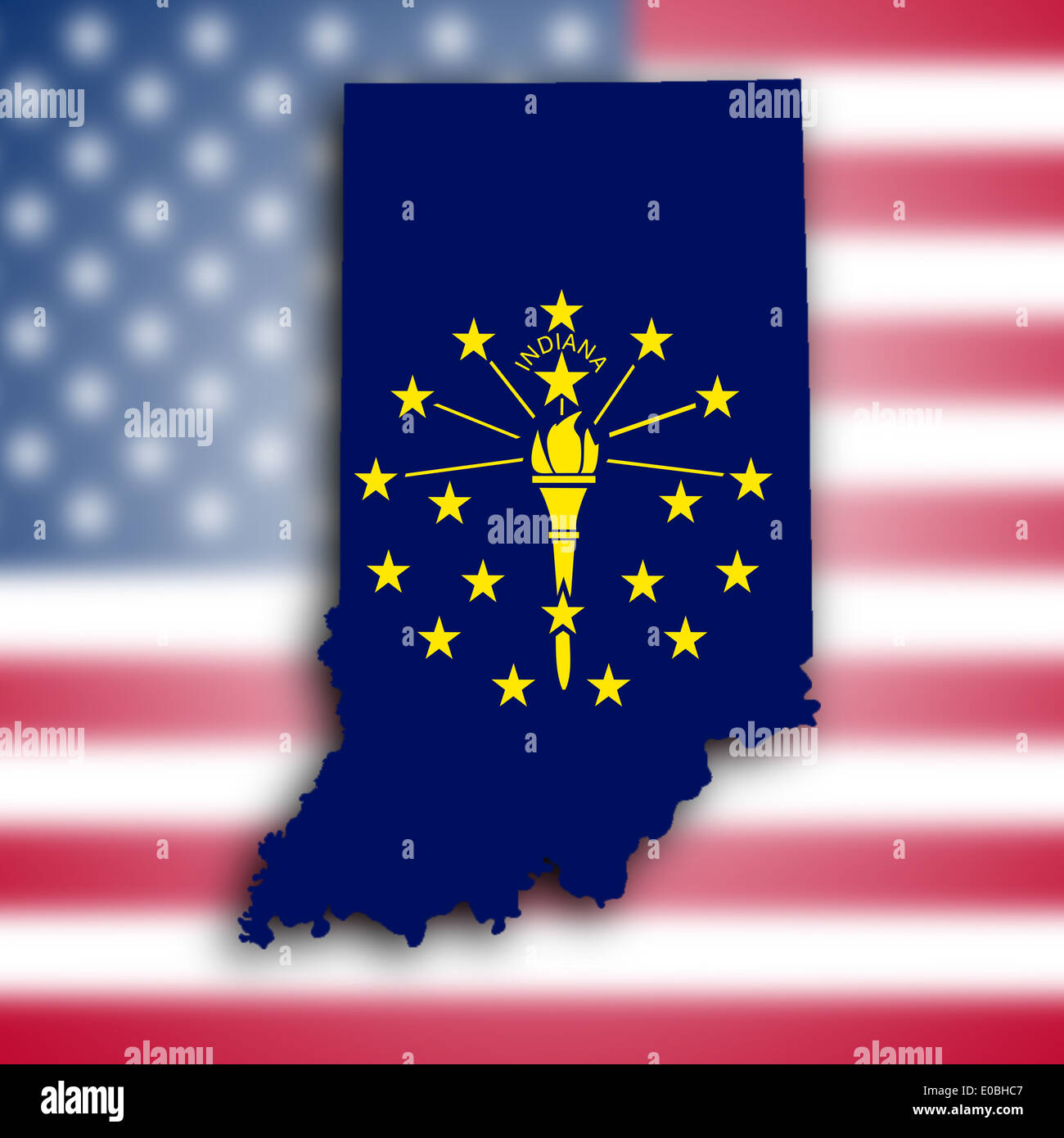 Site de l'Indiana rempli de l'état d'un drapeau Banque D'Images