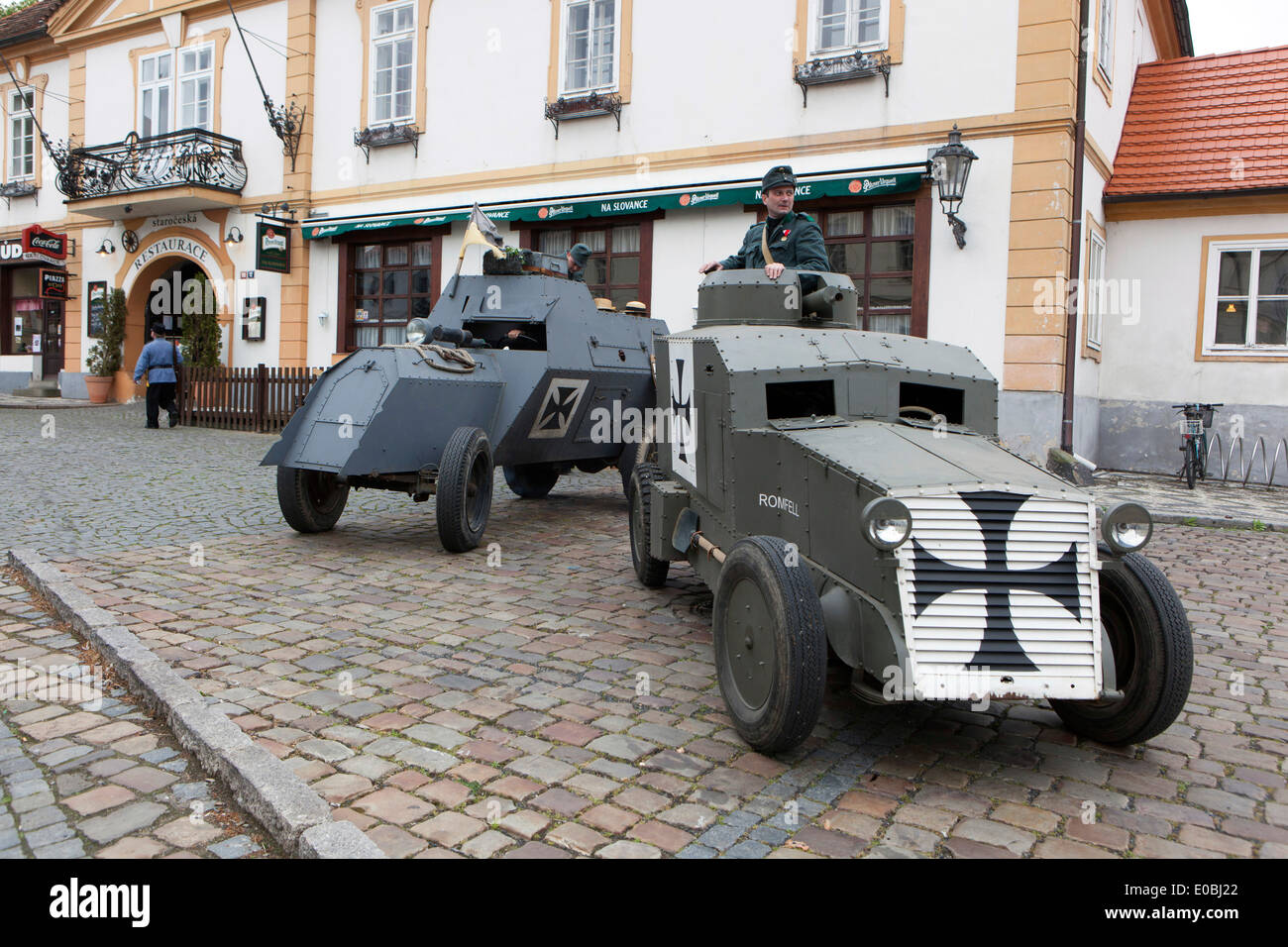 Voiture blindée Austro-hongroise WWI Armour Panzer Romfell Banque D'Images