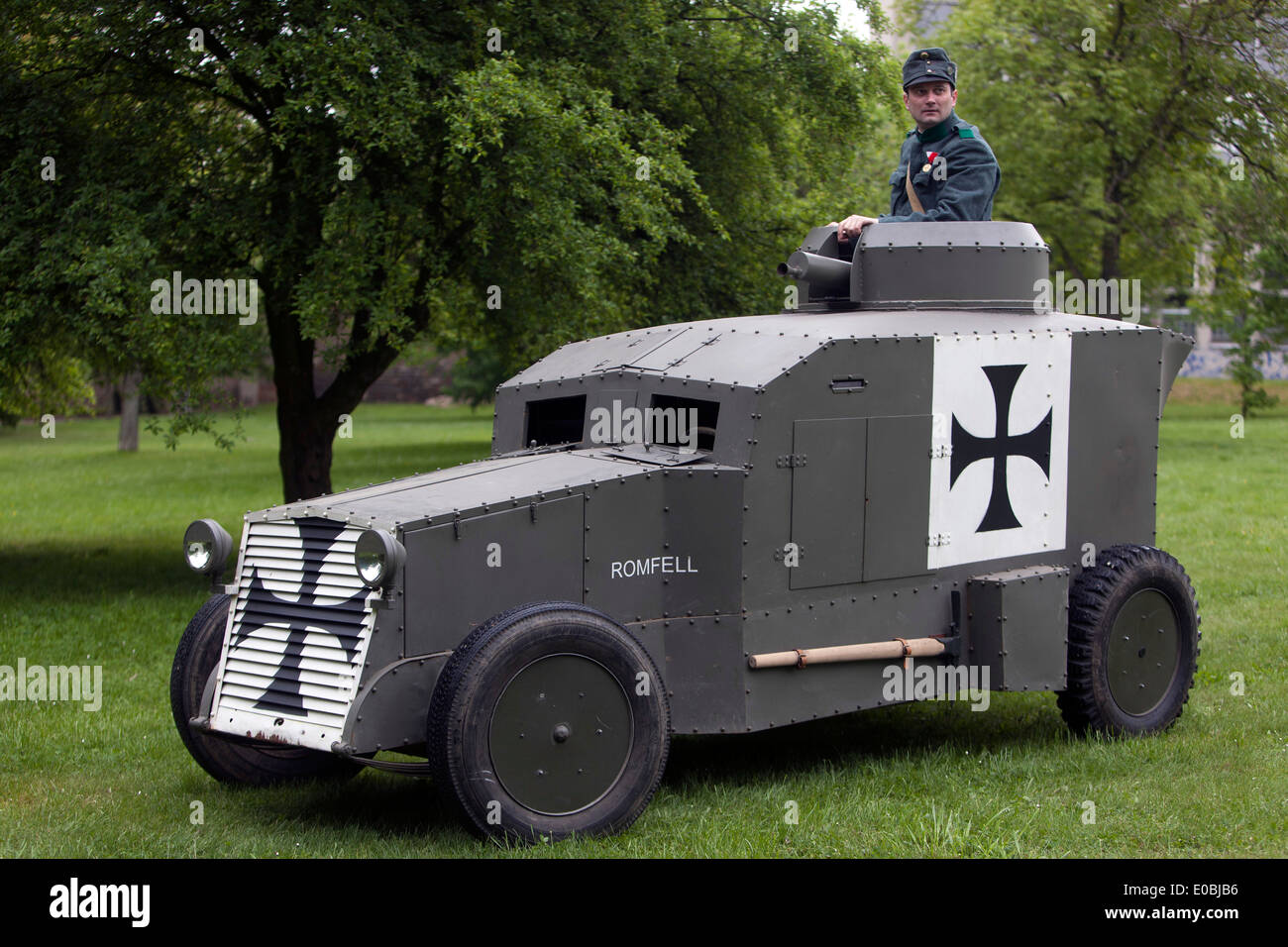 Voiture blindée Austro-hongroise WWI Armour Panzer Romfell Banque D'Images