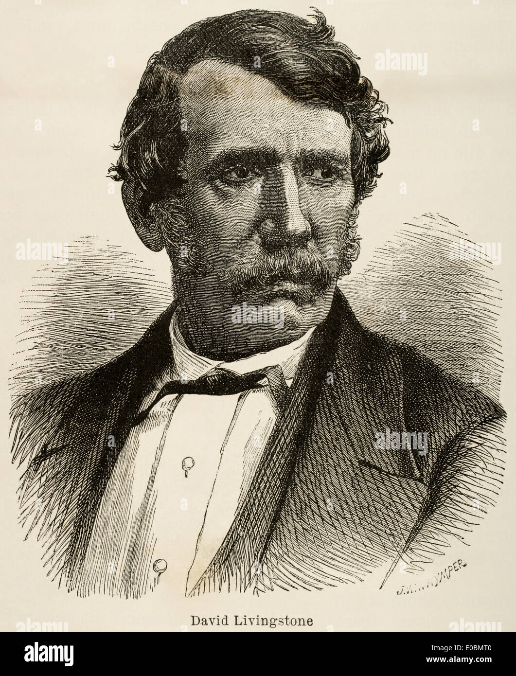 David Livingstone (1813-1873). L'explorateur écossais. La gravure. Banque D'Images