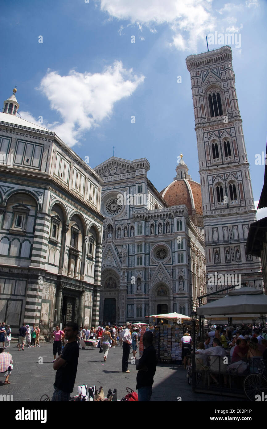 Duomo Santa Maria del Fiore et Campanille de Florence, Toscane, Italie Banque D'Images