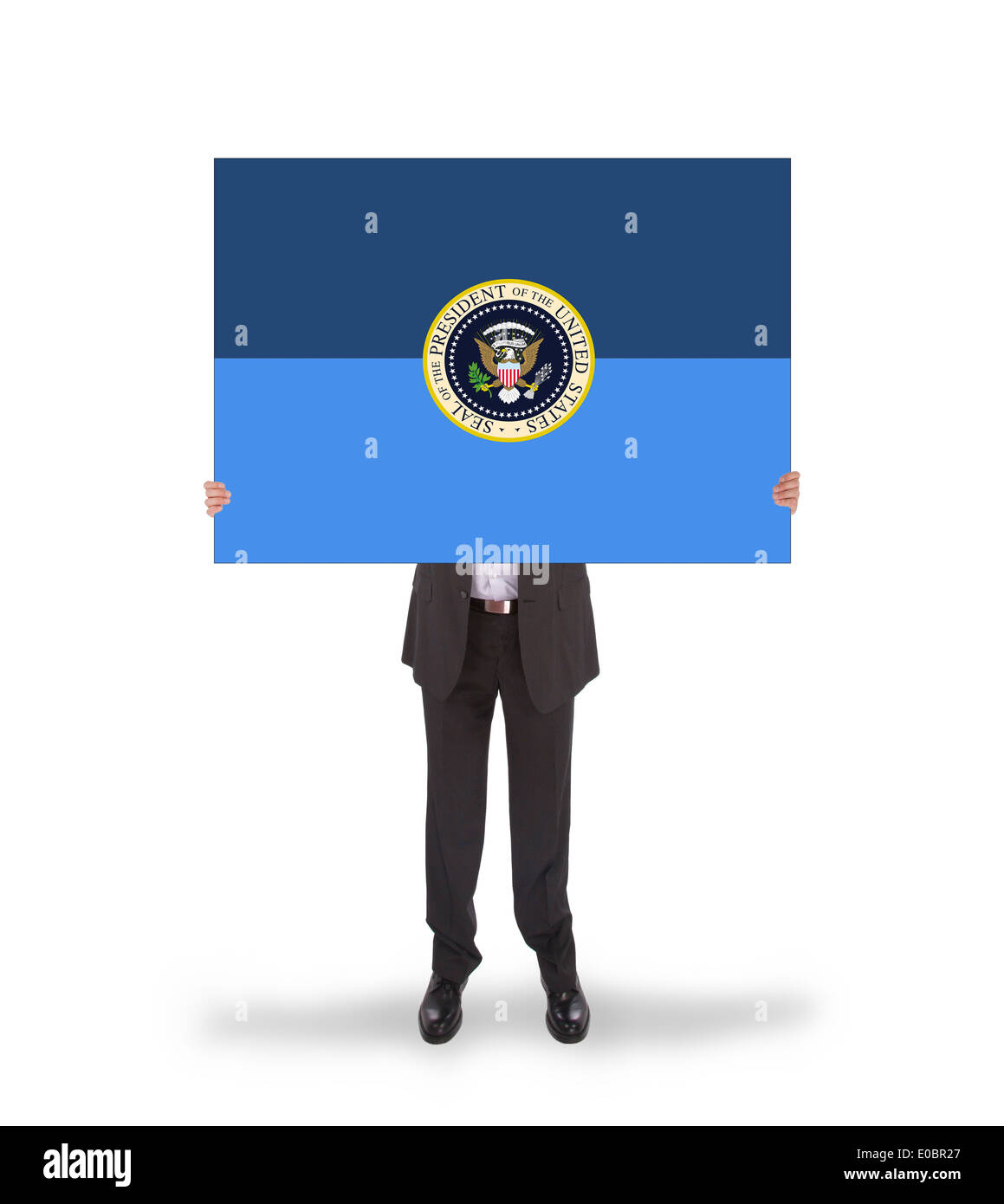 Portrait d'un grand sceau présidentiel carte isolated on white Banque D'Images