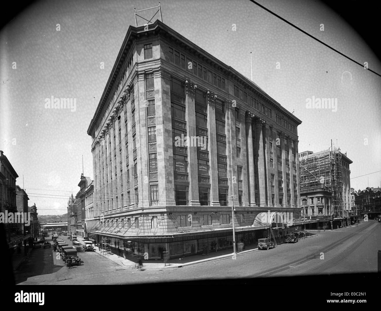 Le bâtiment du DIC, prises de face au Lambton Quay et Brandon, au coin de la rue Wellington, 1929 Banque D'Images