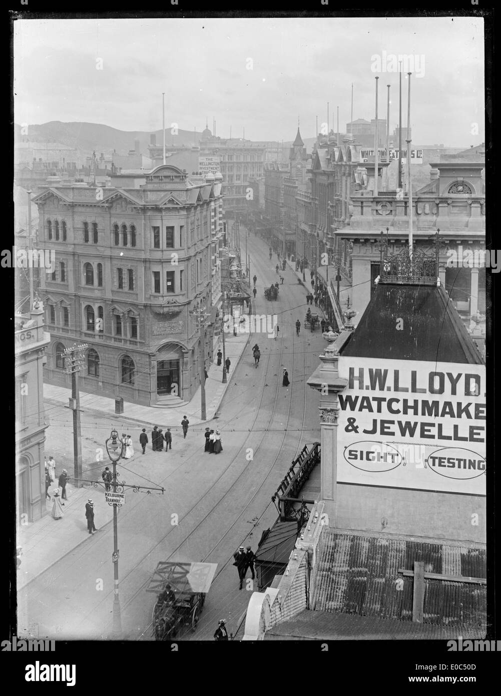 Lambton Quay, Wellington, [vers 1908-1912] Banque D'Images
