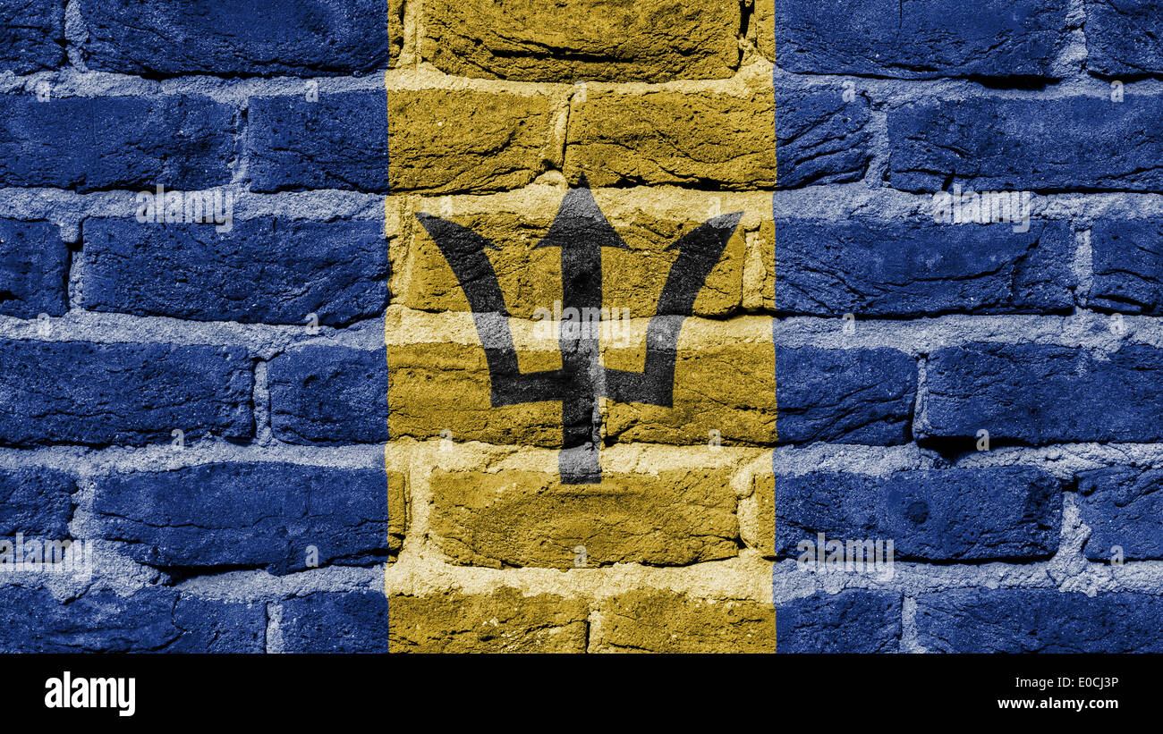 La texture du mur de brique très ancien pavillon de la Barbade Banque D'Images