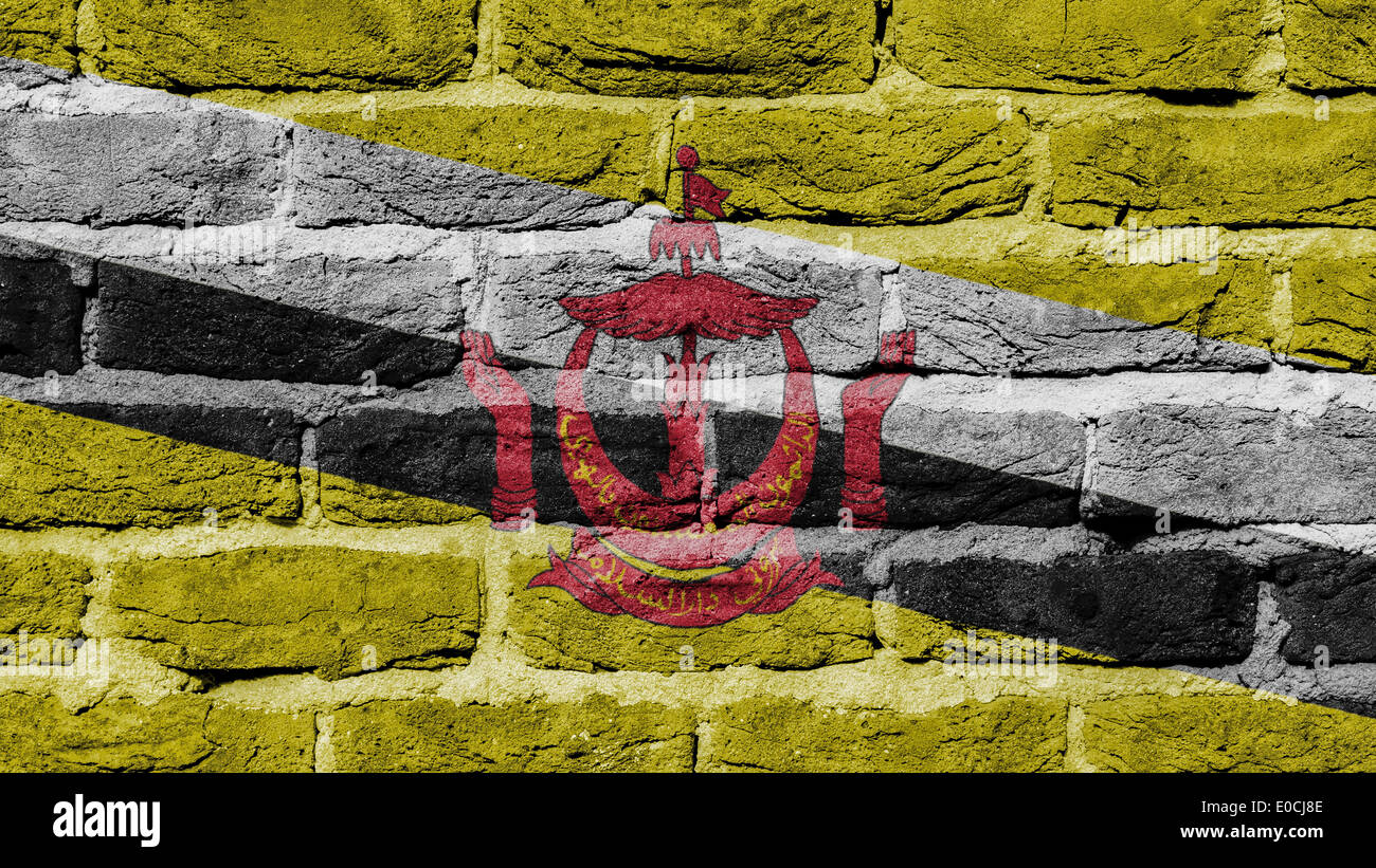 La texture du mur de brique très ancien pavillon de Brunei Banque D'Images