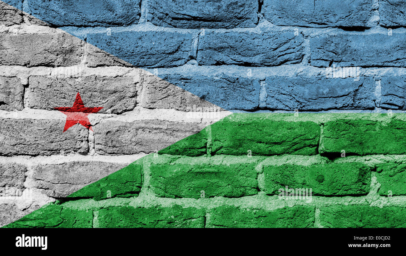 La texture du mur de brique très ancien pavillon de Djibouti Banque D'Images