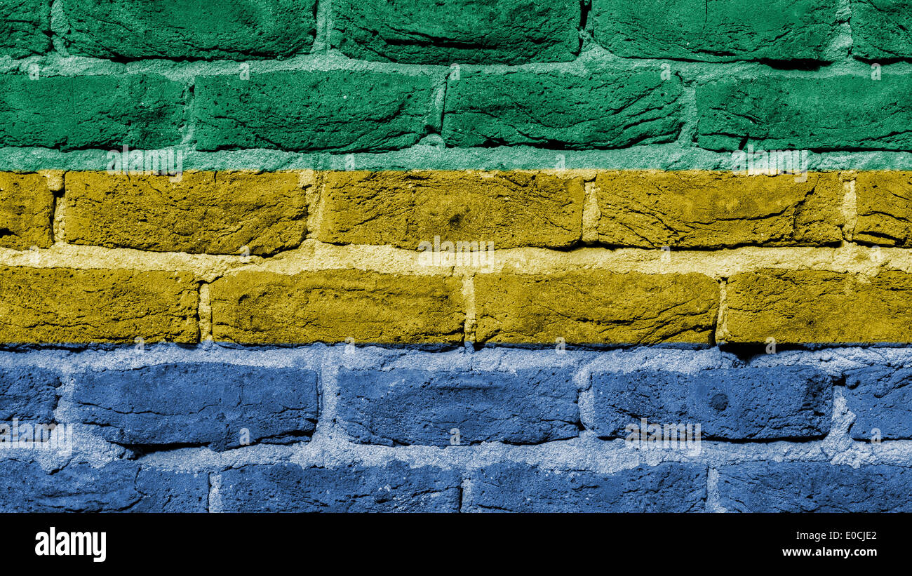 La texture du mur de brique très ancien pavillon de Gabon Banque D'Images