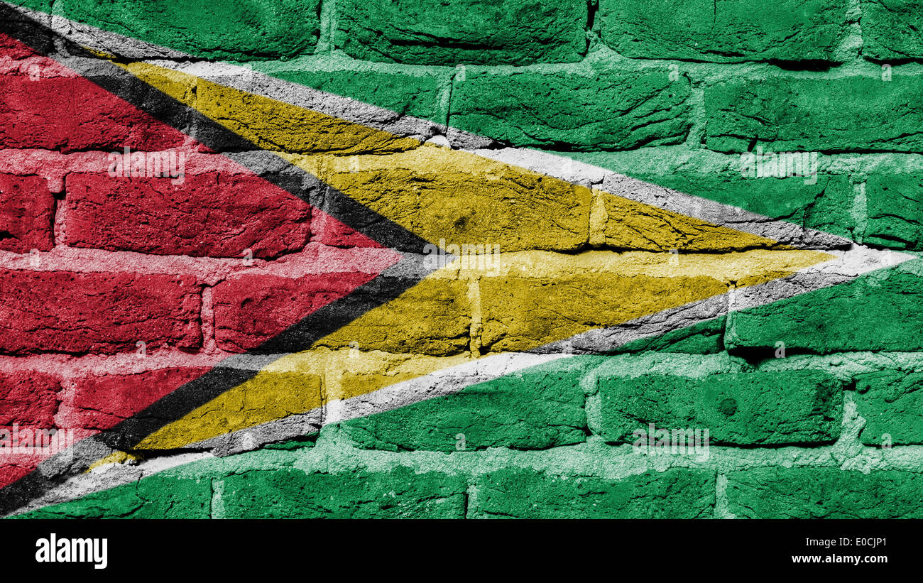 La texture du mur de brique très ancien pavillon de la Guyane Banque D'Images