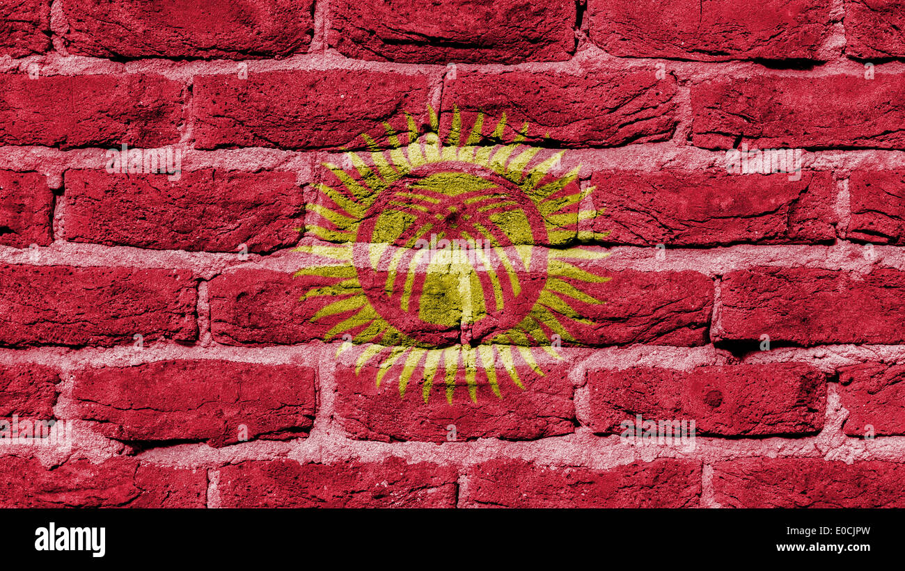 La texture du mur de brique très ancien pavillon de Kirghizistan Banque D'Images