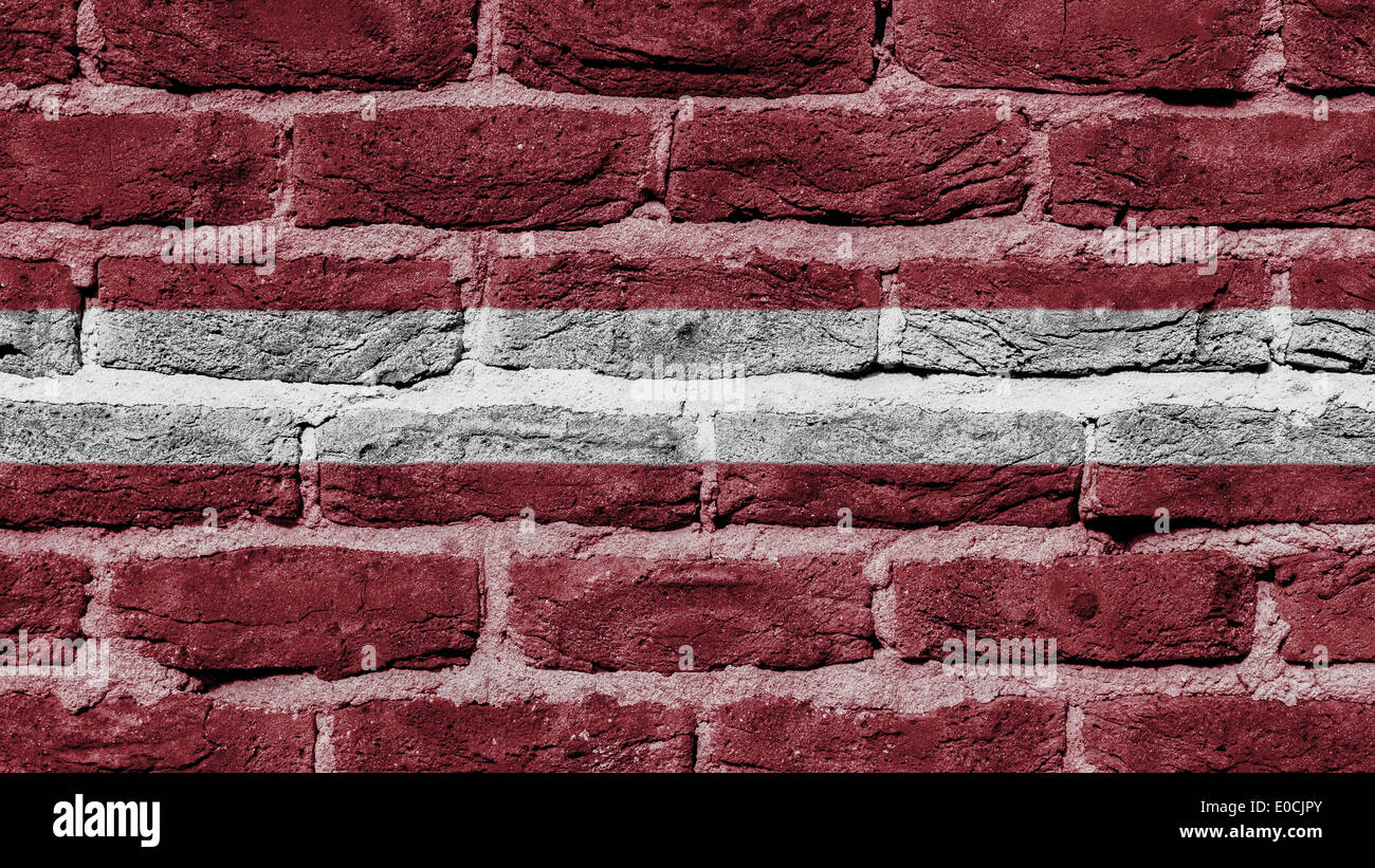 La texture du mur de brique très ancien pavillon de la Lettonie Banque D'Images