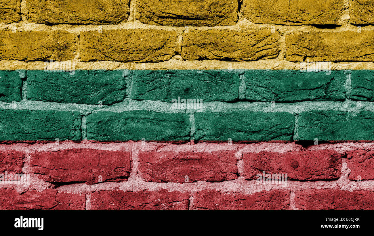 La texture du mur de brique très ancien pavillon de la Lituanie Banque D'Images