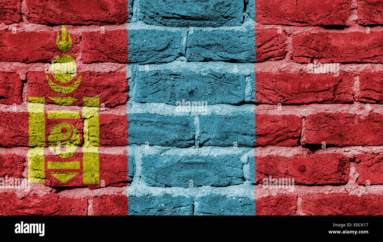 La texture du mur de brique très ancien pavillon de la Mongolie Banque D'Images