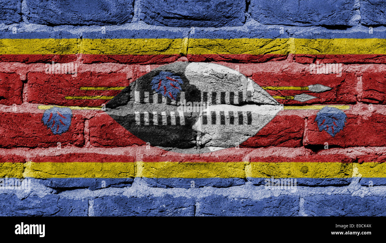 La texture du mur de brique très ancien pavillon de Swaziland Banque D'Images