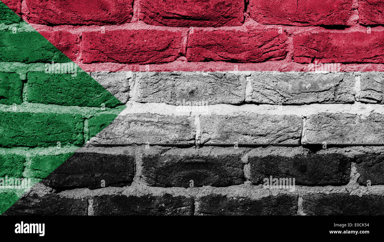 La texture du mur de brique très ancien pavillon de Soudan Banque D'Images