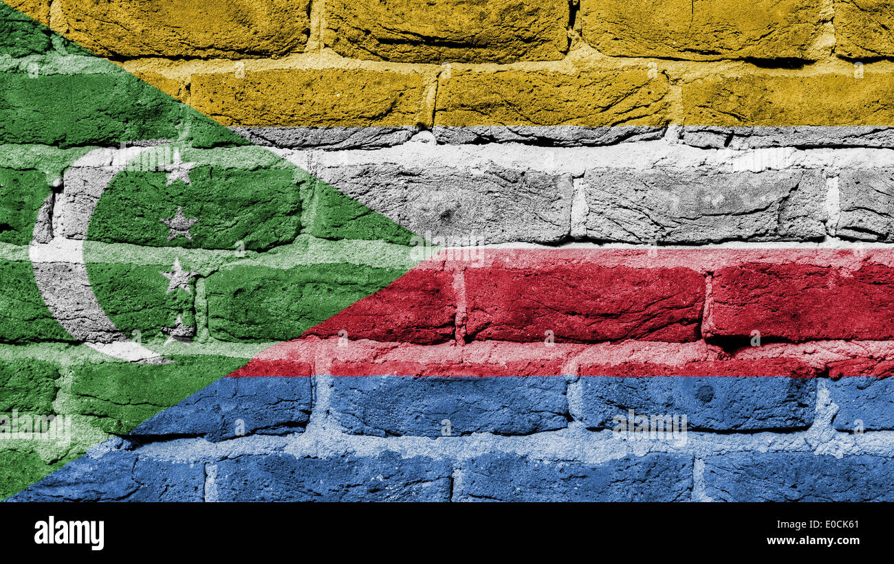 La texture du mur de brique très ancien pavillon des Comores Banque D'Images