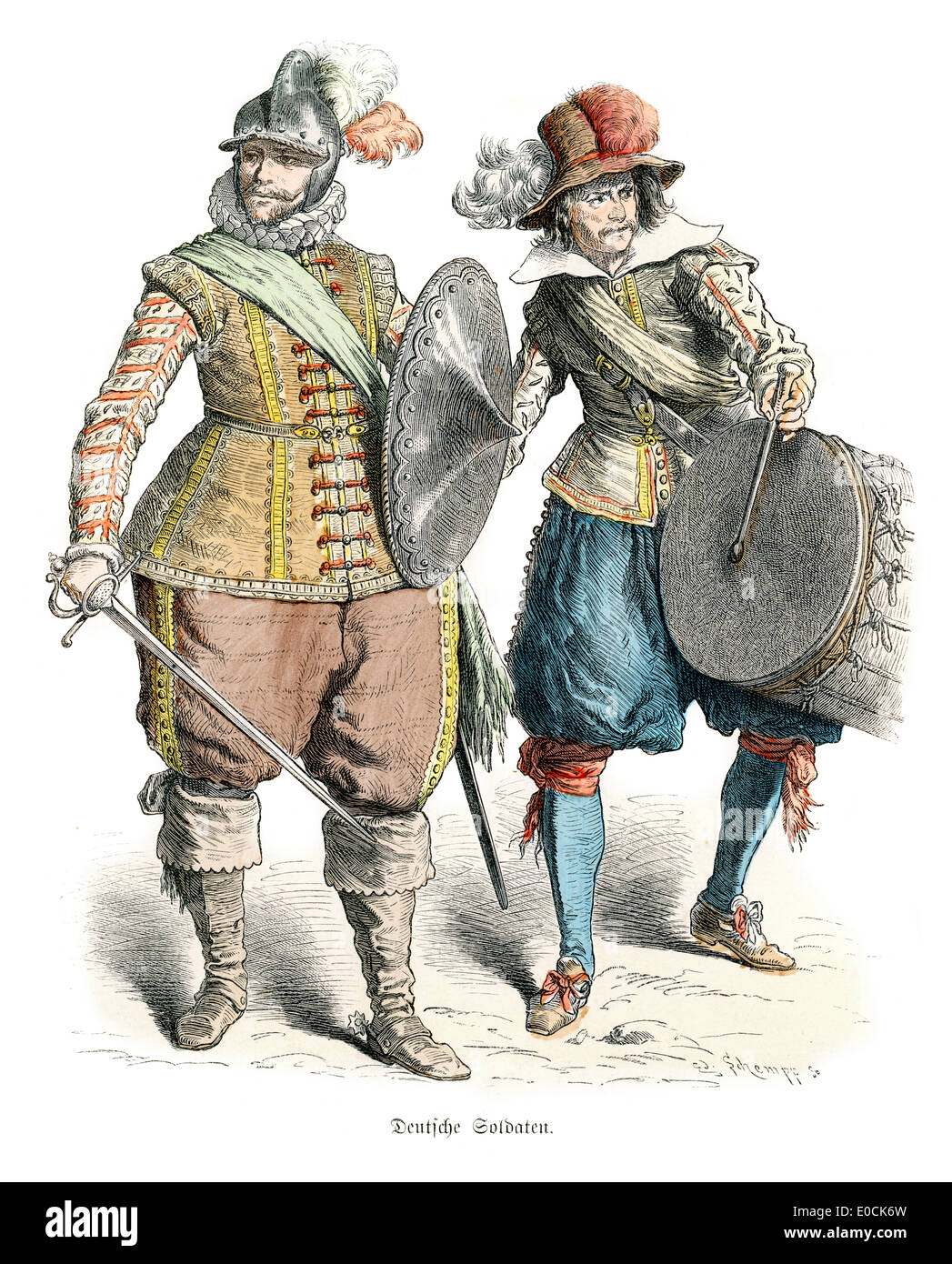 Les soldats allemands du 17e siècle Banque D'Images