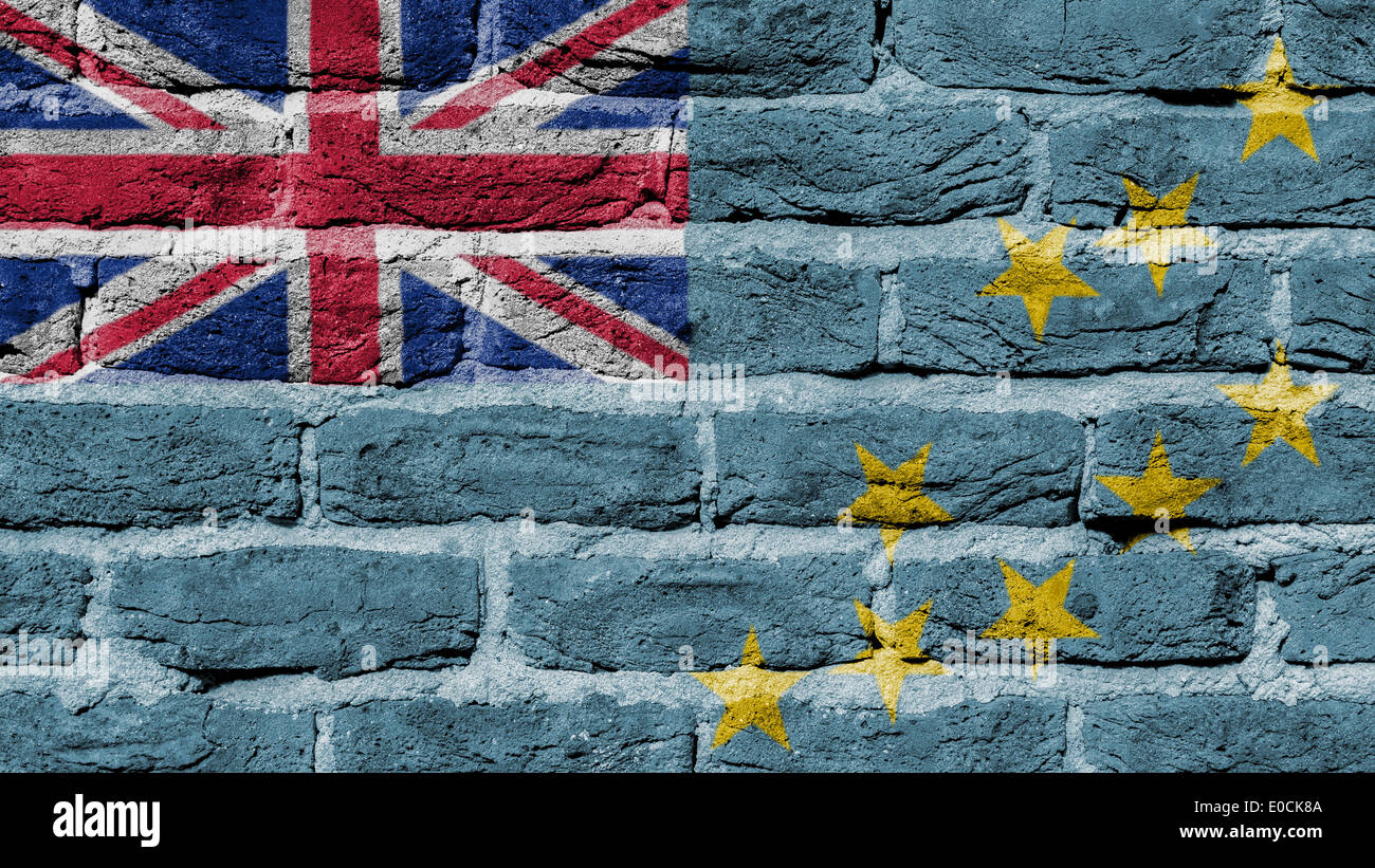 La texture du mur de brique très ancien pavillon de Tuvalu Banque D'Images