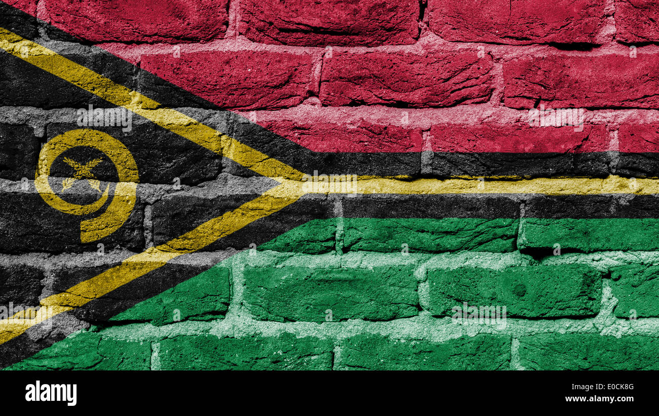 La texture du mur de brique très ancien pavillon de Vanuatu Banque D'Images