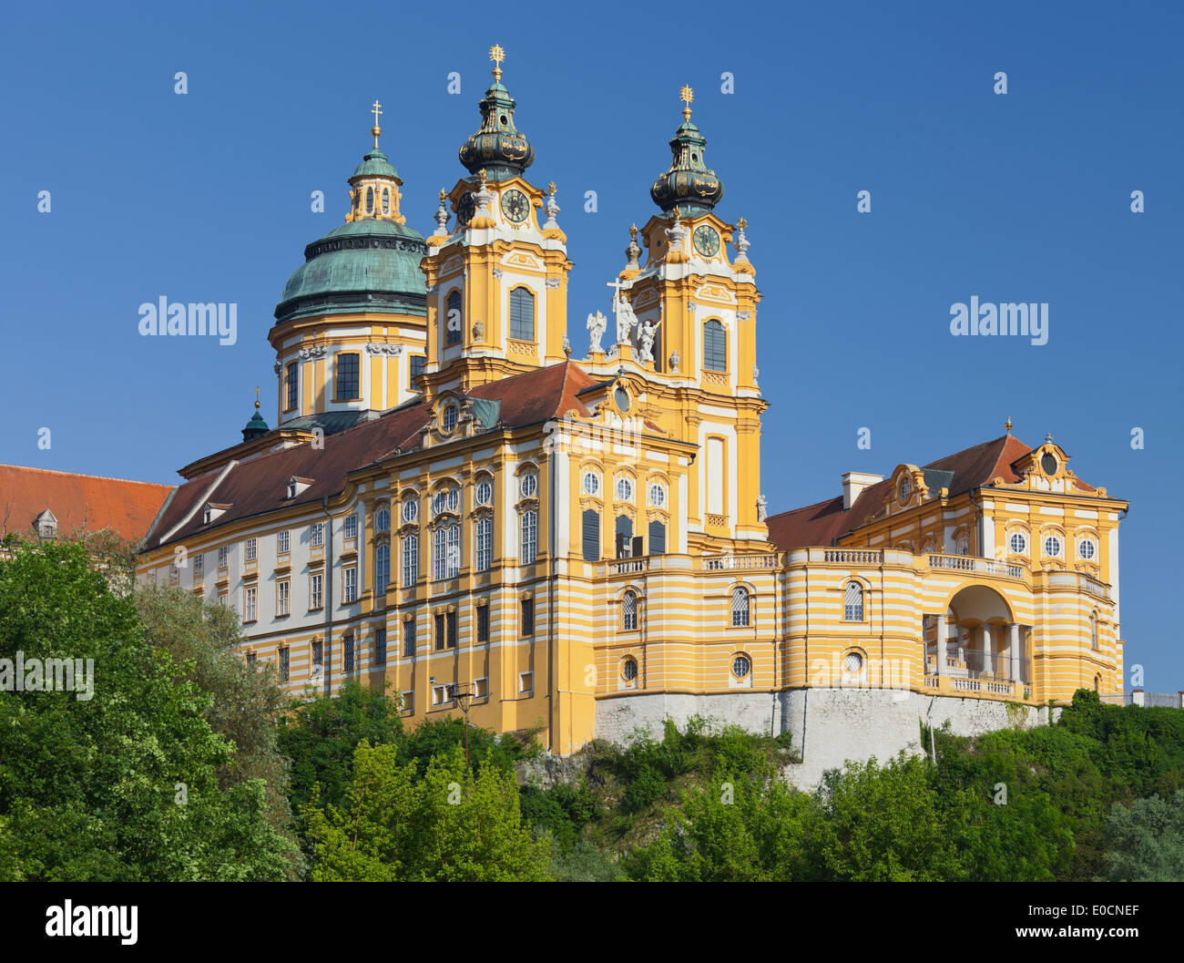 Voir l'Abbaye Bénédictine de Melk, Basse Autriche, Autriche, Europe Banque D'Images