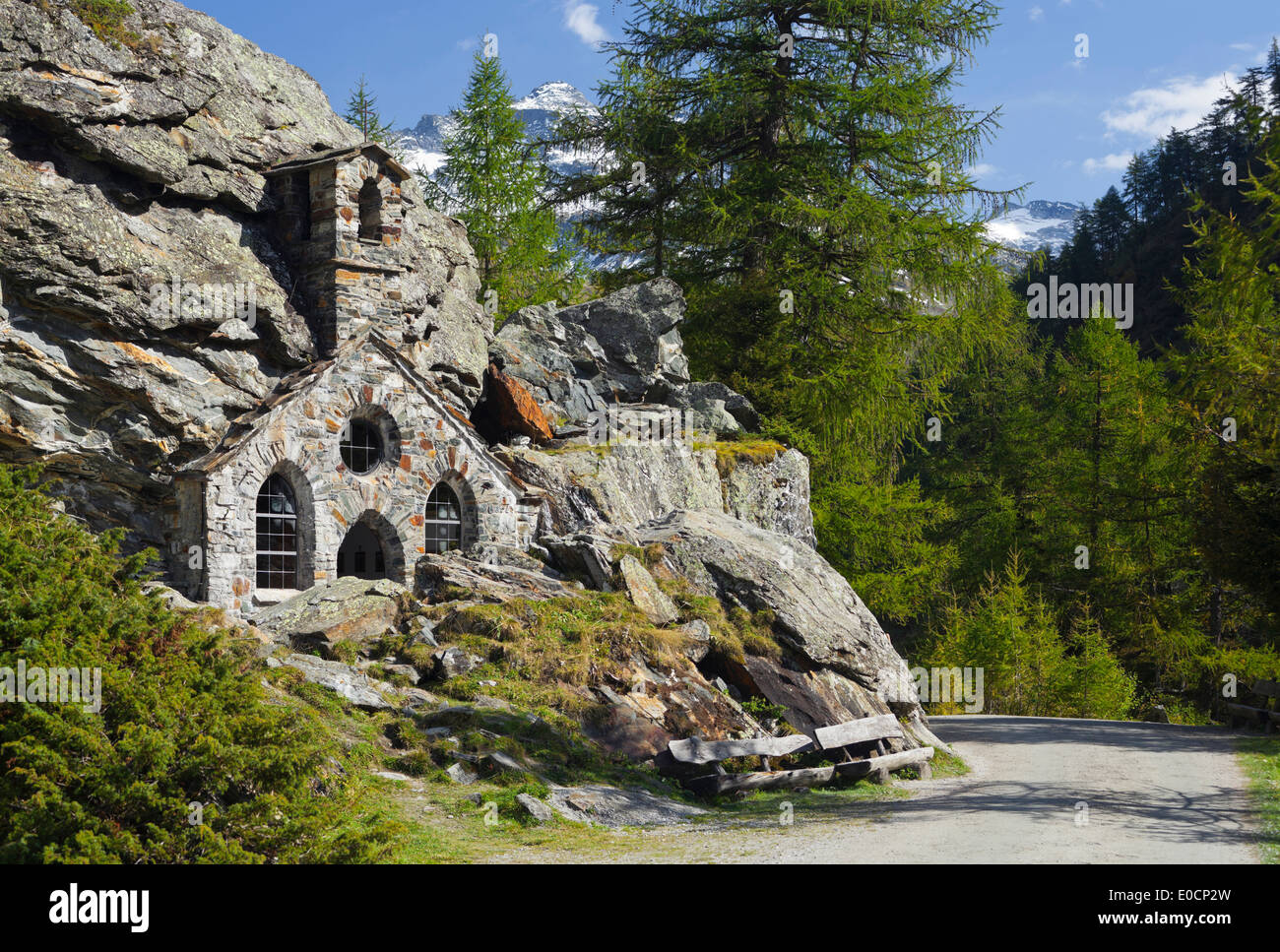 Chapelle, Innergschloess Rock, Hohe Tauern, le Tyrol oriental, Tyrol, Autriche Banque D'Images