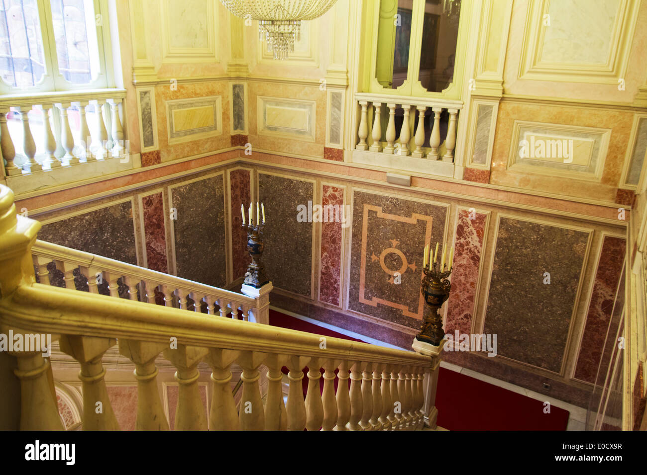 Grand escalier dans le Palacio del Marqués de Dos Aguas (Valence) Musée National de la Céramique Banque D'Images