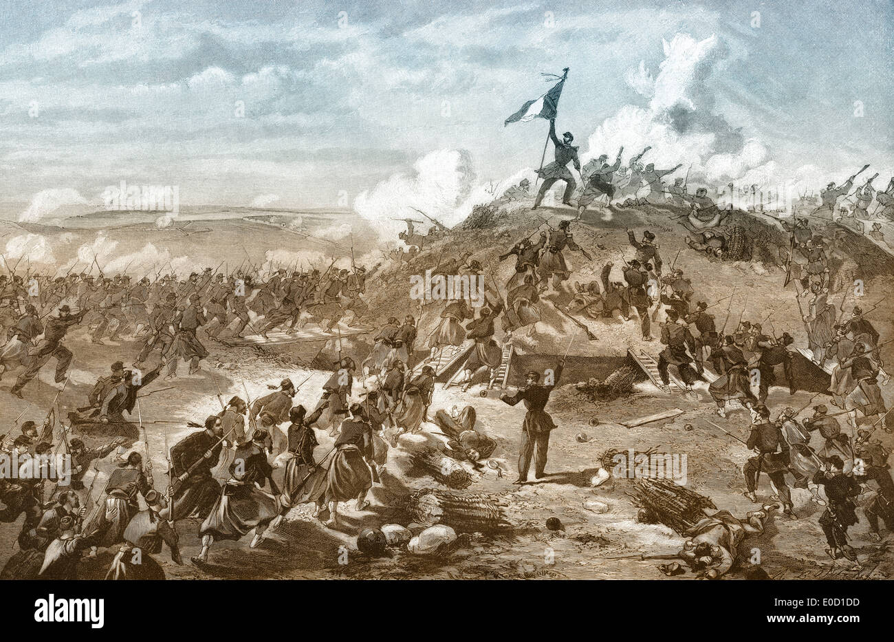Soldats français storming Fort Malakhov, guerre de Crimée, 1853 - 1856  Photo Stock - Alamy