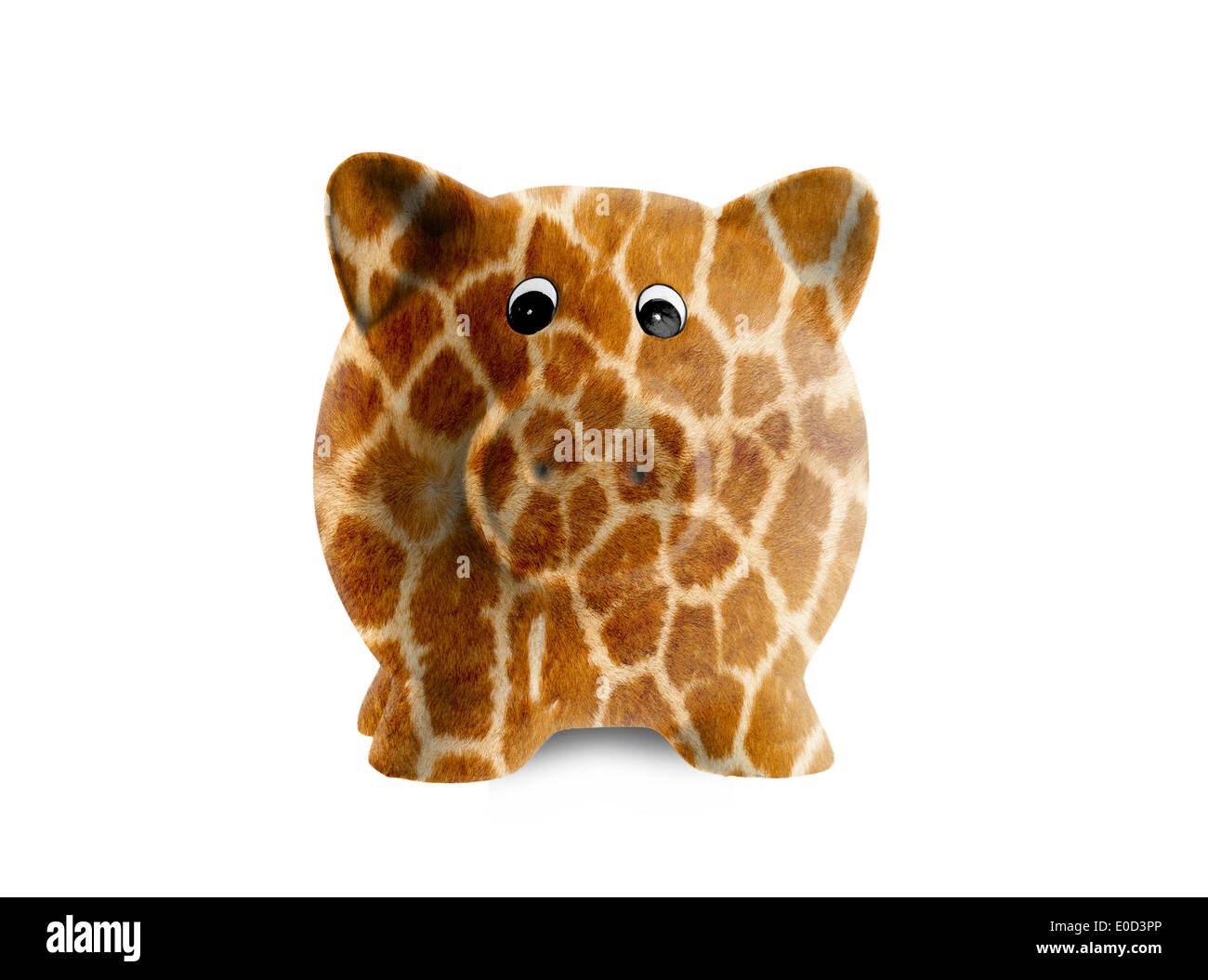 Tirelire en céramique rose unique girafe isolé imprimer Banque D'Images
