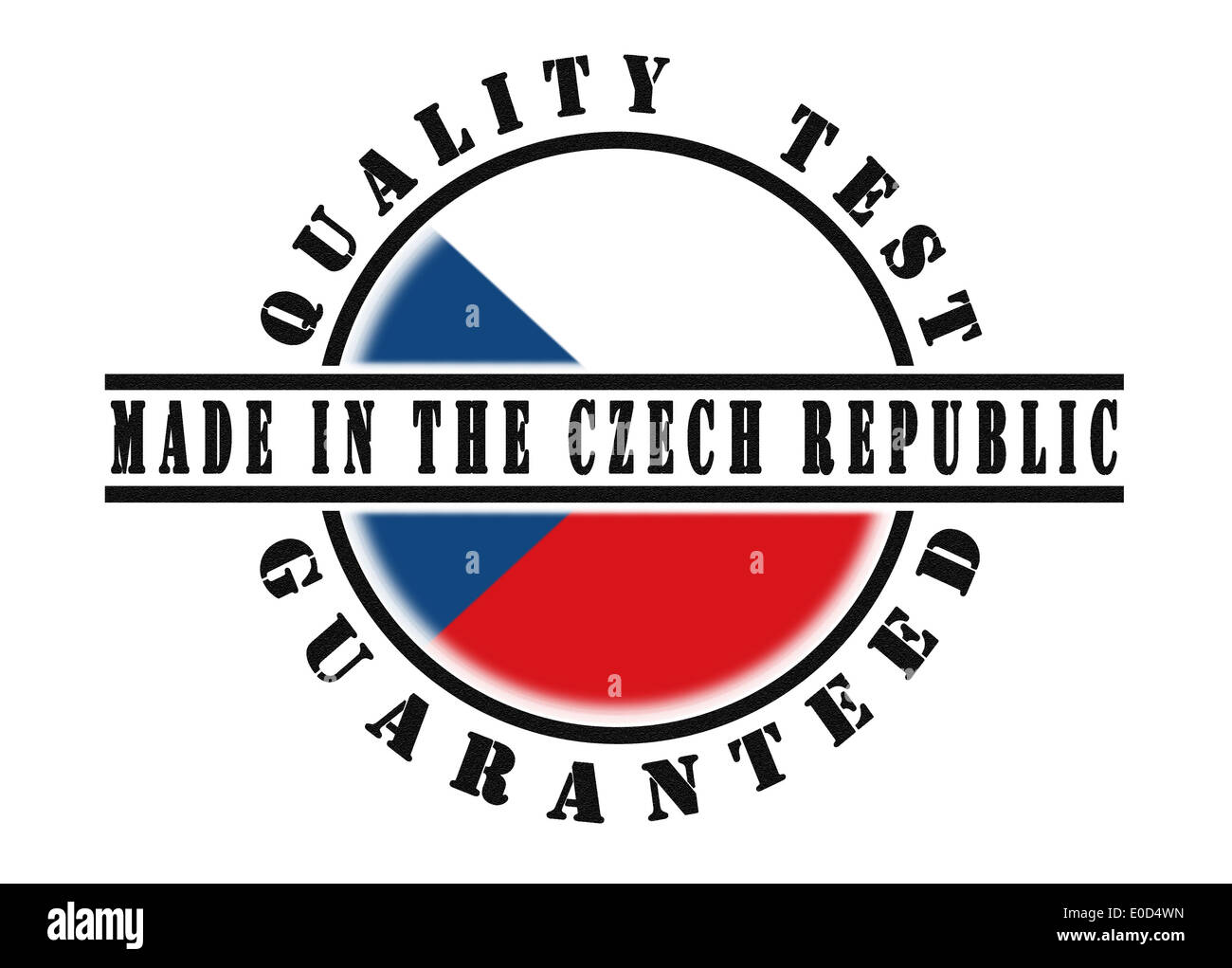 Test de qualité garantie stamp avec un drapeau national à l'intérieur de République Tchèque Banque D'Images