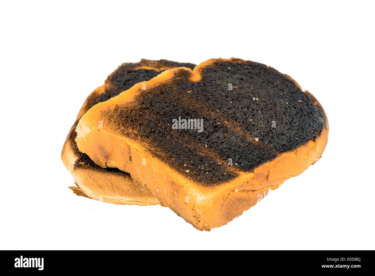 Griller le pain s'burntly. Burntly avec disques toast le petit-déjeuner., toasten Toastbrot wurde beim verbrannt. Banque D'Images