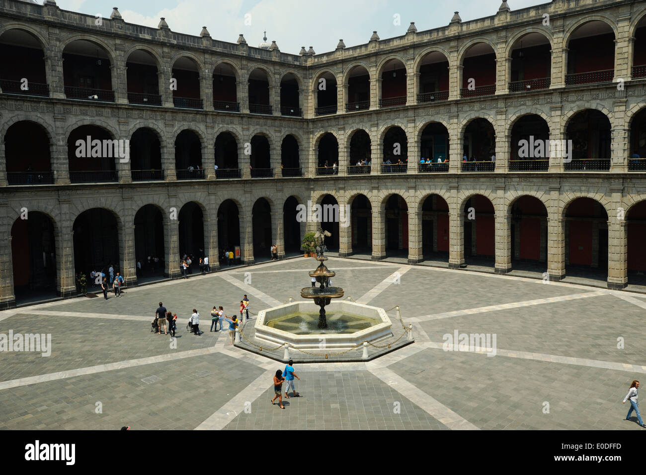 Cour intérieure du palais national, Mexico, Mexique Banque D'Images