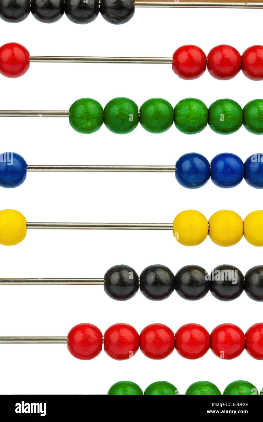 Abacus avec des perles de couleur, photo symbolique pour les finances, le calcul et la comptabilité, Abakus mit bunten Perlen, Symbolfoto fuer Banque D'Images