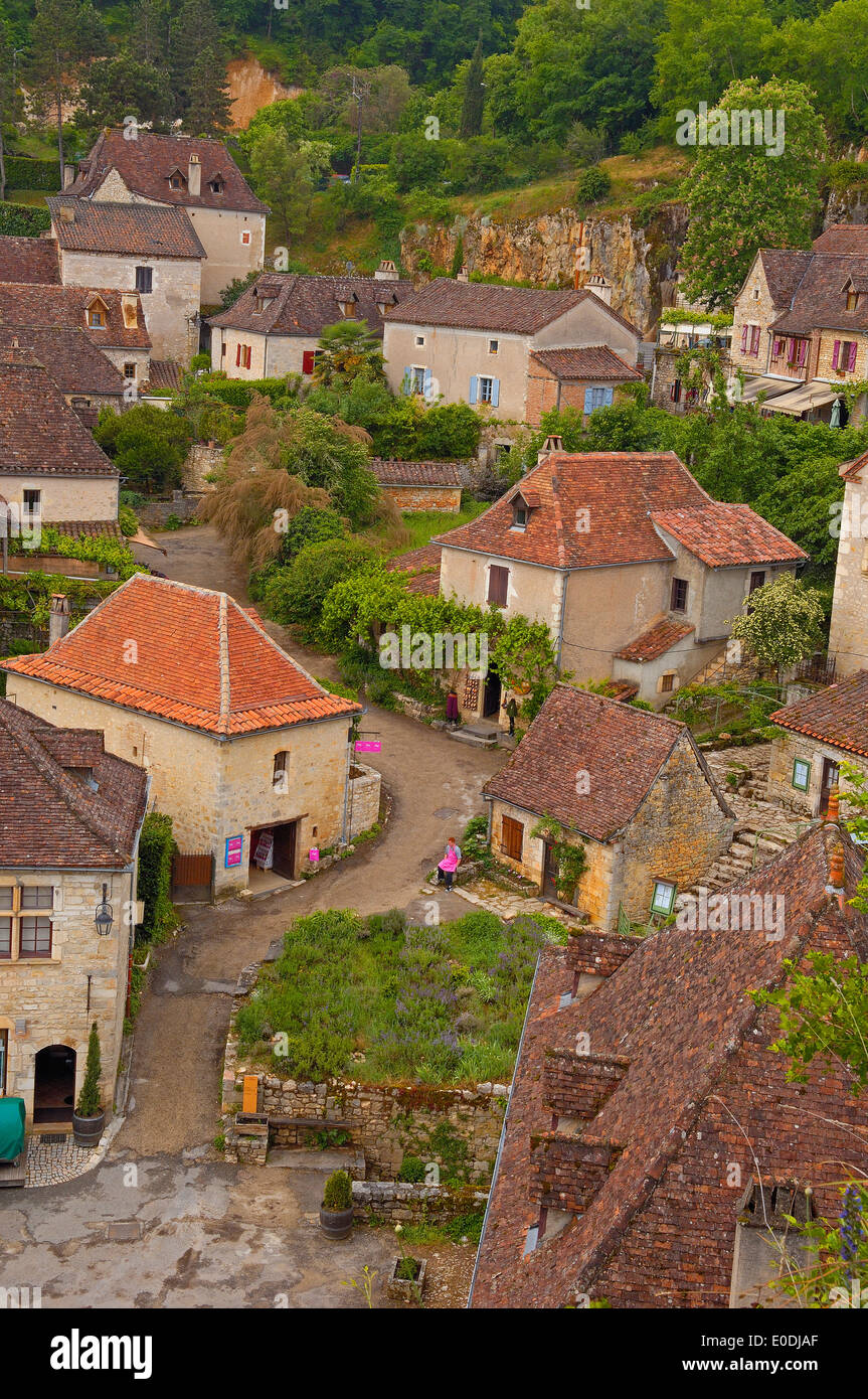 Vallée du Lot, Chemin de Saint-Jacques de Compostelle, Moissac, Saint Cirq Lapopie, France Banque D'Images