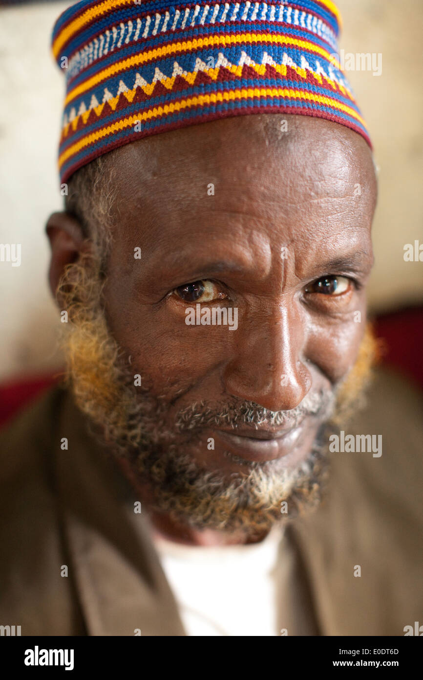 Portrait d'un homme à Harar, en Ethiopie. Banque D'Images