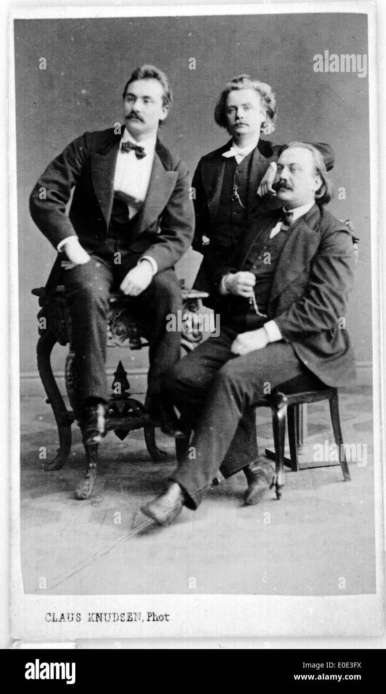 Edvard Grieg, Johan Svendsen et Edmund Neupert Banque D'Images