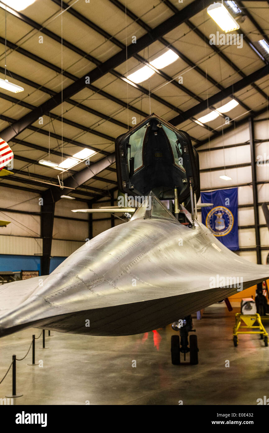 L'avion espion SR-71 Blackbird au Champ de Mars Le Musée de l'air à Riverside en Californie Banque D'Images