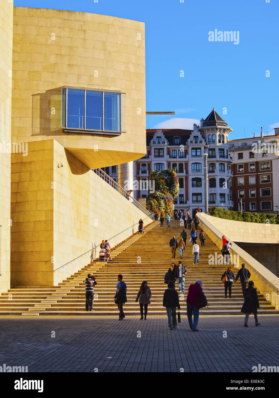 Vue détaillée du musée Guggenheim de Bilbao, en Biscaye, Pays Basque, Espagne Banque D'Images