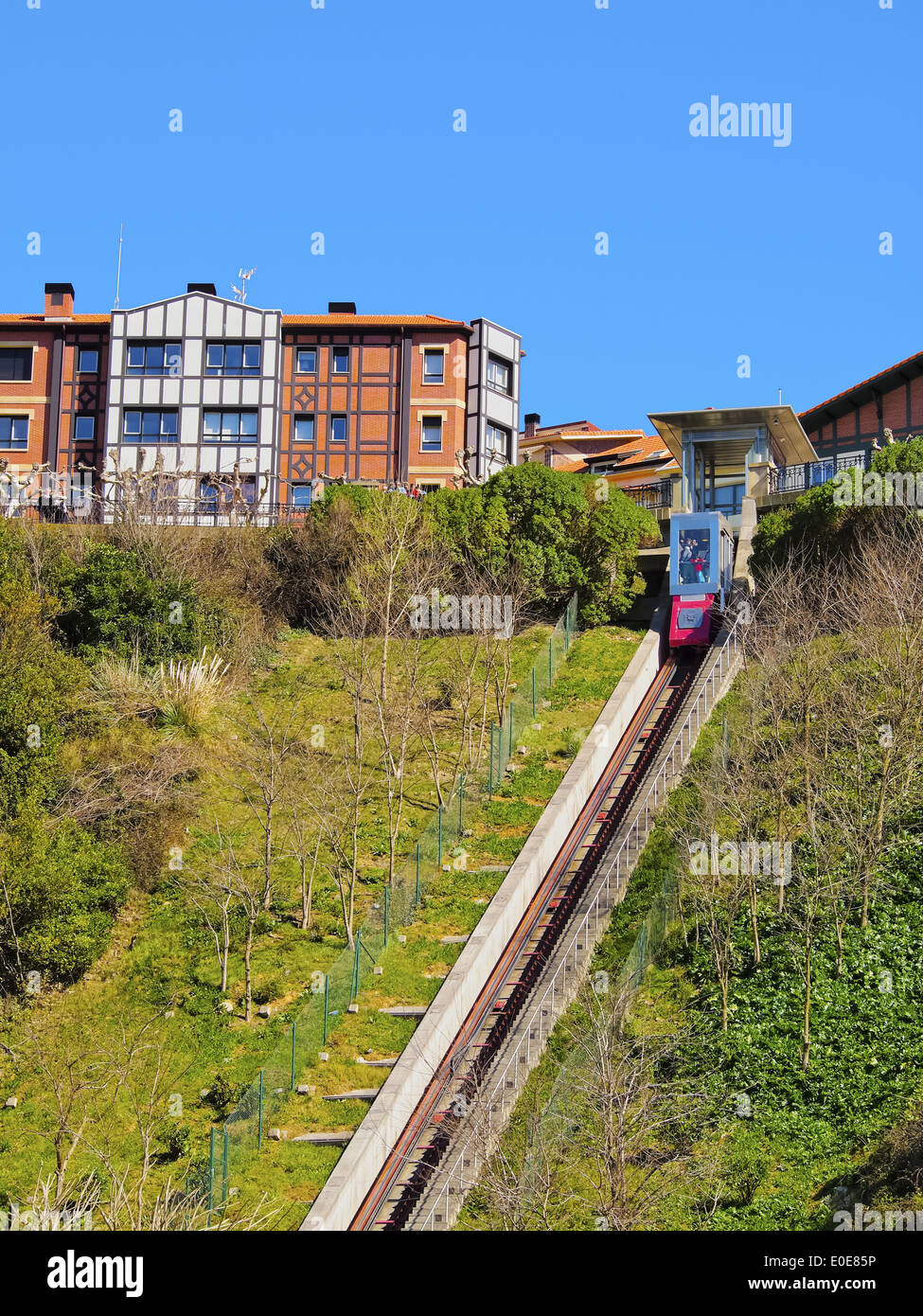 Funiculaire à Getxo près de Bilbao, en Biscaye, Pays Basque, Espagne Banque D'Images