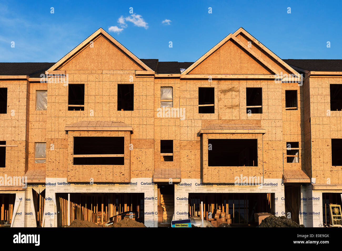 La construction de nouveaux logements, New Jersey, USA. Banque D'Images