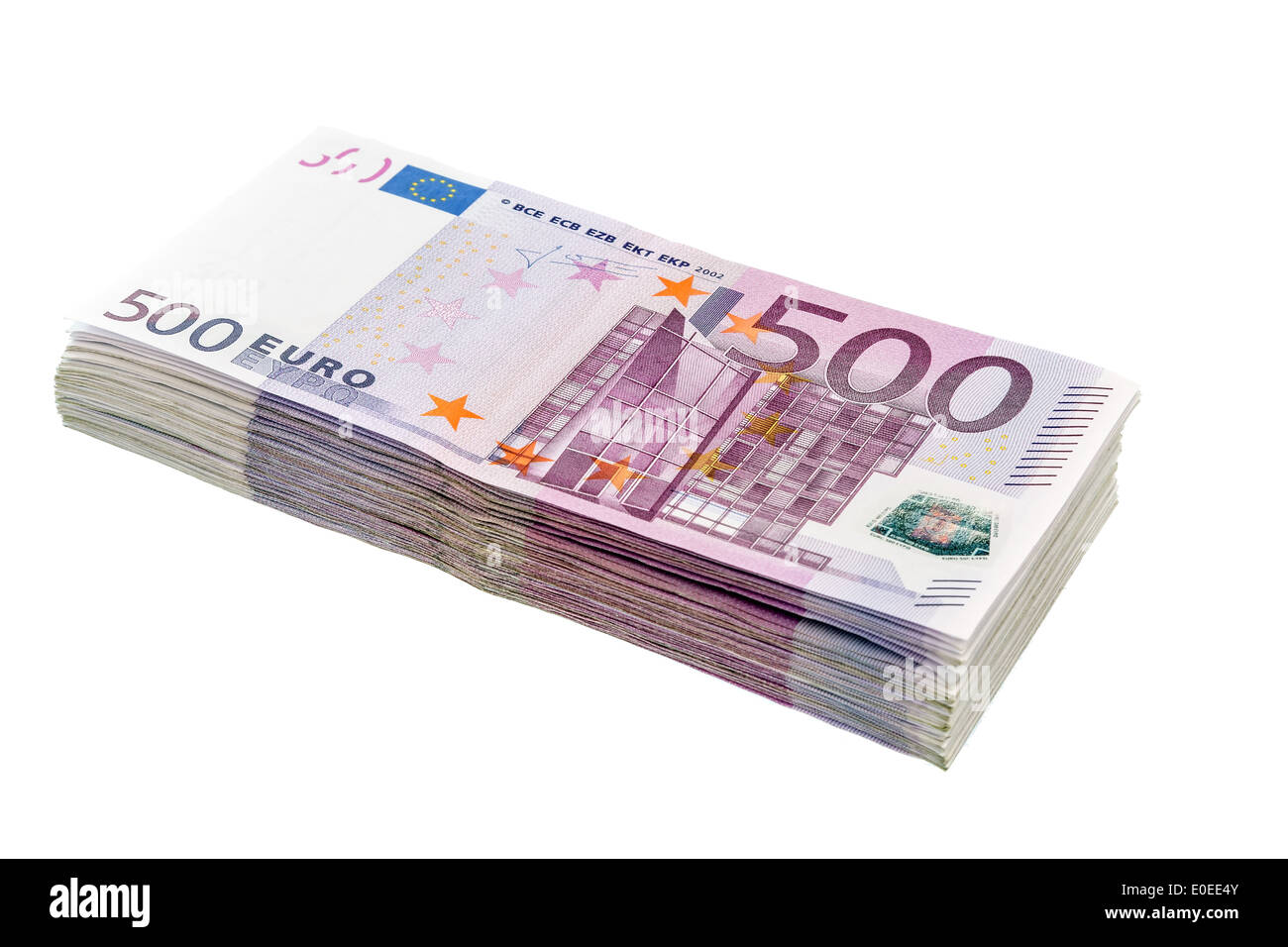 plein ensemble de billets de banque de euro isolé sur blanc